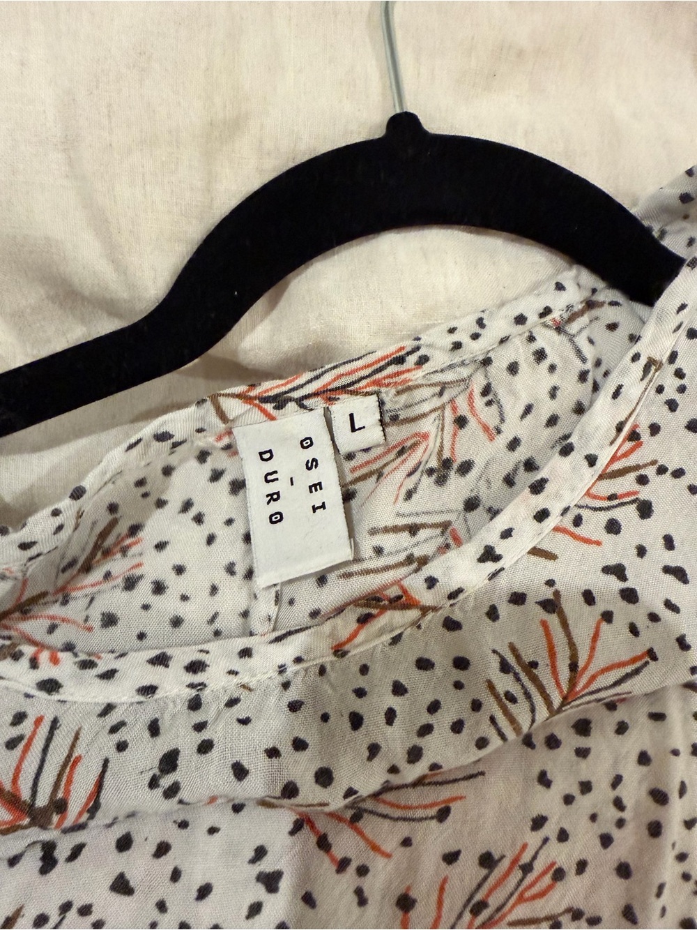 White Printed Sleeveless Tank Top with Orange Floral Motif - Picture 3 of 7
